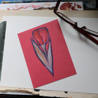 Rote Tulip Frühlingsnatur Postkarte