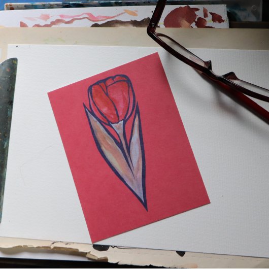 Rote Tulip Frühlingsnatur Postkarte