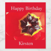 Rote Tulip Weinkarte Weinetikett (Einzelnes Label)