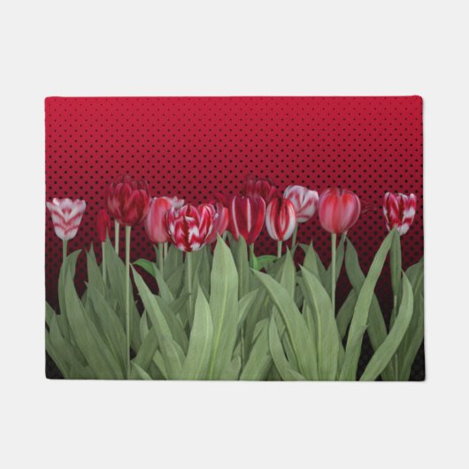 Rote Tulips auf der Gradient Doormat Fußmatte (Vorderseite)