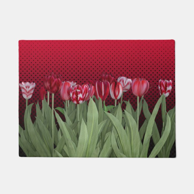 Rote Tulips auf der Gradient Doormat Fußmatte (Vorderseite)