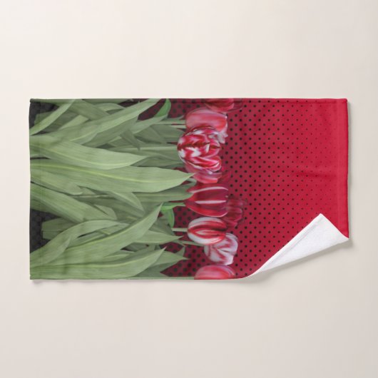 Rote Tulips auf Gradient Badhandtuch Set (Handtuch)