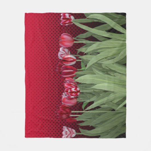 Rote Tulips auf Gradient Fleecedecke (Vorderseite)