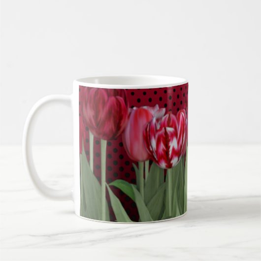 Rote Tulips auf Gradient Kaffeetasse (Links)