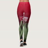 Rote Tulips auf Gradient Leggings (Rückseite)