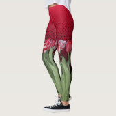 Rote Tulips auf Gradient Leggings (Links)