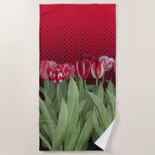 Rote Tulips auf Gradient Strandtuch (Vorderseite)