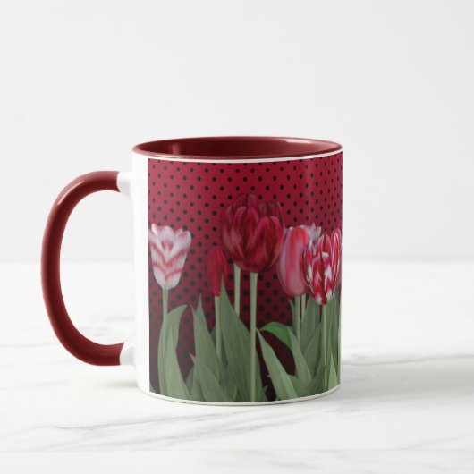 Rote Tulips auf Gradient Tasse (Links)