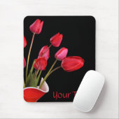 Rote Tulips auf schwarzer Mousepad (Mit Mouse)