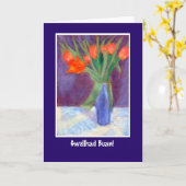 Rote Tulips bekommen gute Karte, walisischer Gruß Karte (Gelbe Blume)