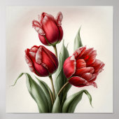 Rote Tulips Blume Art Print Poster (Vorne)
