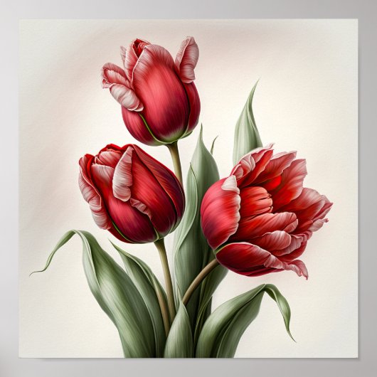 Rote Tulips Blume Art Print Poster (Vorne)