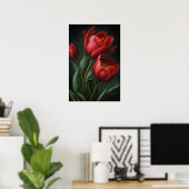 Rote Tulips Blume Art Print Poster (Heimbüro)