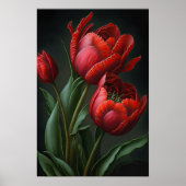 Rote Tulips Blume Art Print Poster (Vorne)