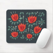 Rote Tulips Dekoratives Abstraktes dunkles Blumenm Mousepad (Mit Mouse)