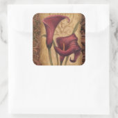 Rote Tulips I Quadratischer Aufkleber (Tasche)