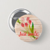 Rote Tulips im Hintergrund für sauberes Holz Button (Vorne & Hinten)