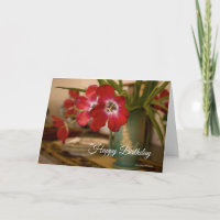 Rote Tulips in der Vintagen Grünen Vase Geburtstag