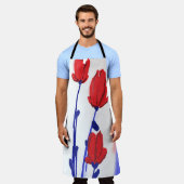 Rote Tulips mit Blau Schürze (Getragen)