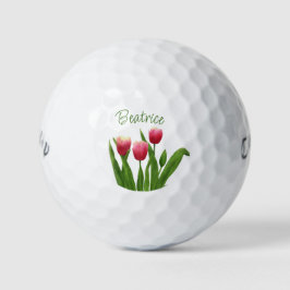 Rote Tulips mit Grün Golfball
