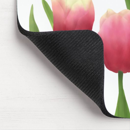 Rote Tulips mit Grün Mousepad (Ecke)