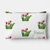Rote Tulips mit Grün Zubehörtasche (Vorderseite)