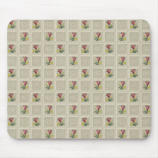 Rote Tulips Retro Stone gepolsterte Quadrate Wallp Mousepad (Vorne)