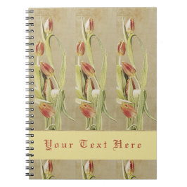 Rote Tulips Vintager Stil Personalisiert Notizblock