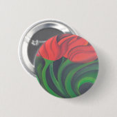 Rote Tulissen Abstrakte Kunst Button (Vorne & Hinten)