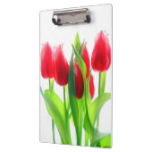 Rote Tulissen auf Weiß Klemmbrett (Links)