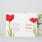 Rote Tulpe Aquarellkunst Grosses Hochzeitsprogramm (Stehend Vorderseite)