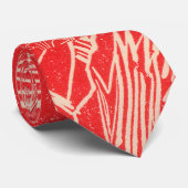 Rote Tulpe Blockprint Krawatte (Gerollt)
