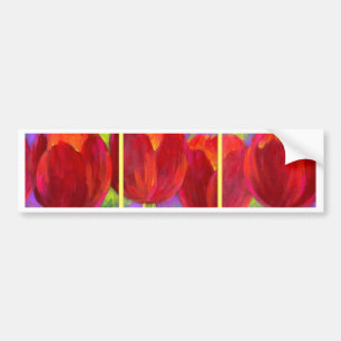 Rote Tulpe-Blumen-Kunst-Malerei - multi Autoaufkleber