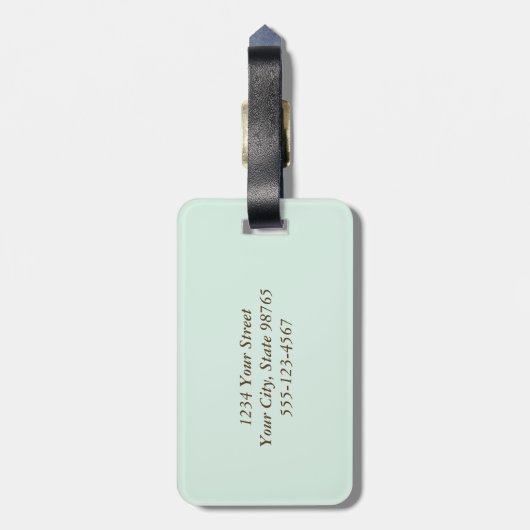 Rote Tulpe Blütenminzgrün Stile persönlich Gepäckanhänger (Rückseite vertikal)