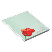Rote Tulpe Blütenminzgrün Stile persönlich Notizblock (angewinkelt)