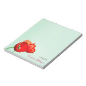 Rote Tulpe Blütenminzgrün Stile persönlich Notizblock (Rotiert)