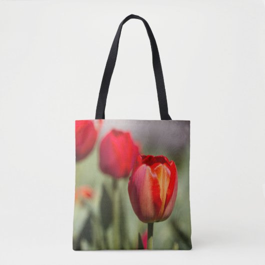 Rote Tulpe-Doppelbeschaffenheit Tasche (Vorderseite)