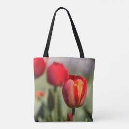 Rote Tulpe-Doppelbeschaffenheit Tasche