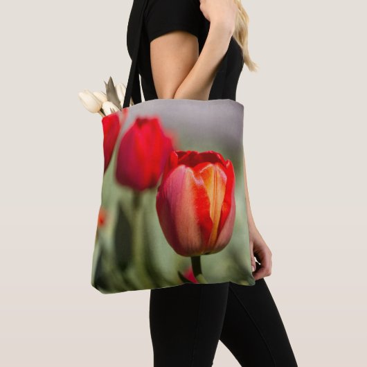 Rote Tulpe-Doppelbeschaffenheit Tasche (Von Nahem)