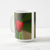 Rote Tulpe-Frühlings-Blume Kaffeetasse (Vorderseite Links)