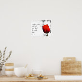 Rote Tulpe fügt Text bedrückt schwarz-weiß Poster (Küche)