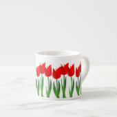 Rote Tulpe-Keramikespresso-Tasse Espressotasse (Vorderseite Rechts)