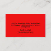 Rote Tulpe-Kinderzimmer-Geschäfts-Karte Visitenkarte (Rückseite)