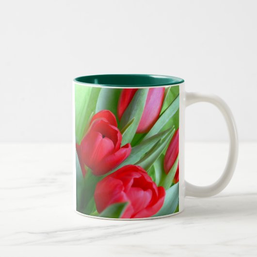 Rote Tulpe-Tasse Zweifarbige Tasse (Rechts)