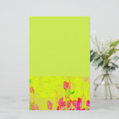 Rote Tulpen an gelb-grüner Schreibwarengrenze Briefpapier (Stehend Vorderseite)