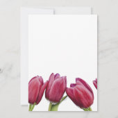 Rote Tulpen auf blauem Hintergrund Einladung (Rückseite)