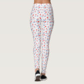 Rote Tulpen auf Weiß Leggings (Rückseite)