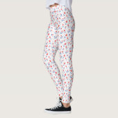 Rote Tulpen auf Weiß Leggings (Links)