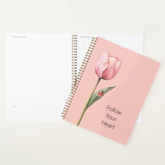 Rote Tulpen-Blumen-Marienkäfer Planer (Anzeige)