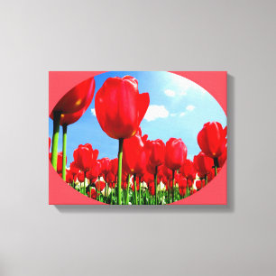 Rote Tulpen-Blumenkunst Leinwanddruck